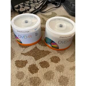 Lot of 2 Memorex 4.7GB 16x Printable Recordable DVD-R 50-Pack
